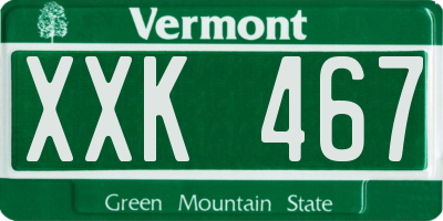 VT license plate XXK467