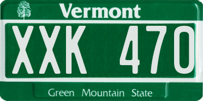 VT license plate XXK470