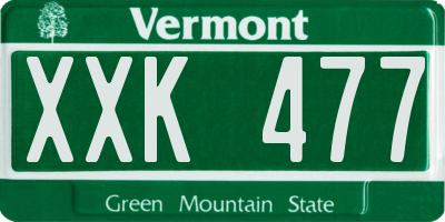 VT license plate XXK477