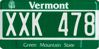 VT license plate XXK478