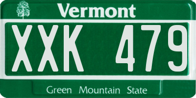 VT license plate XXK479