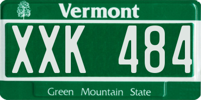 VT license plate XXK484