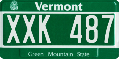 VT license plate XXK487