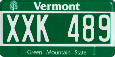 VT license plate XXK489
