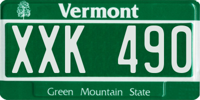 VT license plate XXK490