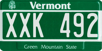 VT license plate XXK492