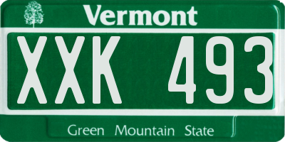 VT license plate XXK493