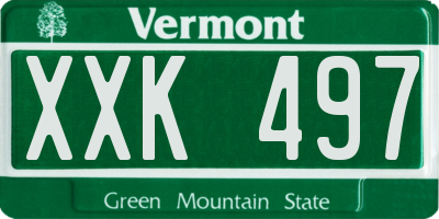 VT license plate XXK497