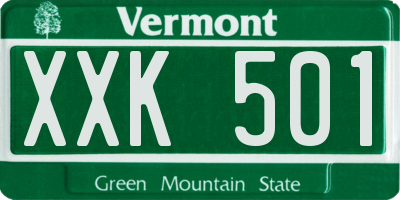 VT license plate XXK501