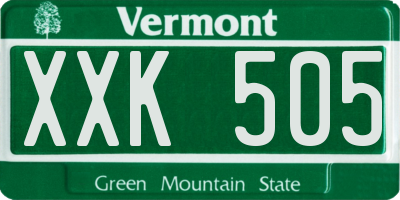 VT license plate XXK505