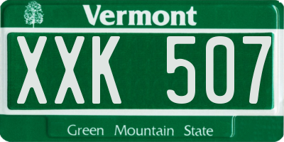 VT license plate XXK507