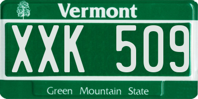VT license plate XXK509