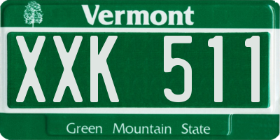 VT license plate XXK511