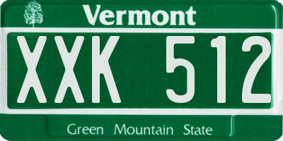 VT license plate XXK512