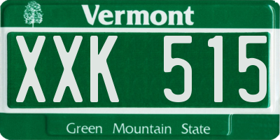 VT license plate XXK515
