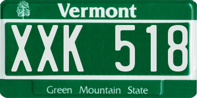 VT license plate XXK518