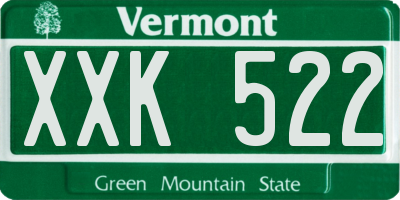 VT license plate XXK522
