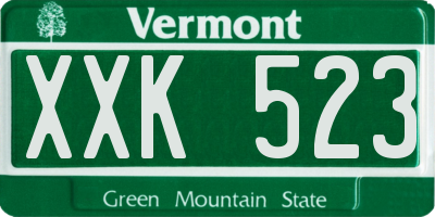 VT license plate XXK523