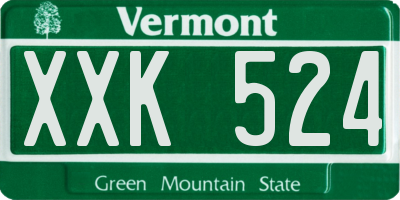 VT license plate XXK524