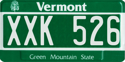 VT license plate XXK526