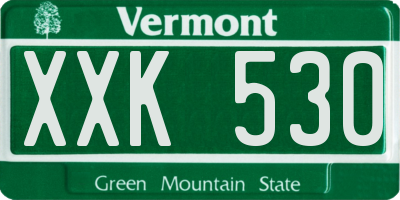 VT license plate XXK530