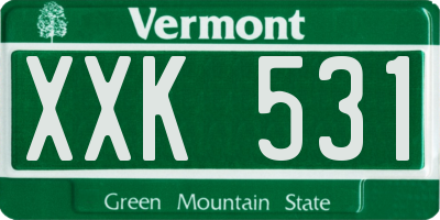 VT license plate XXK531