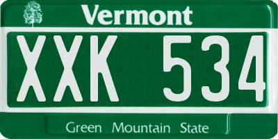 VT license plate XXK534