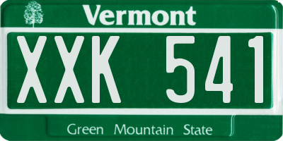 VT license plate XXK541