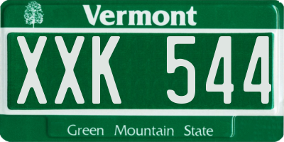 VT license plate XXK544