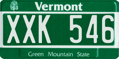 VT license plate XXK546