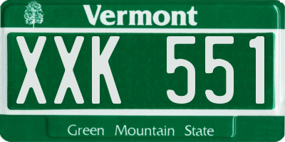 VT license plate XXK551
