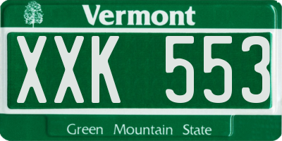 VT license plate XXK553