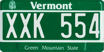 VT license plate XXK554