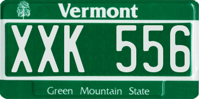 VT license plate XXK556