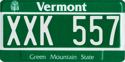 VT license plate XXK557