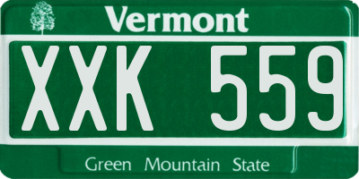 VT license plate XXK559