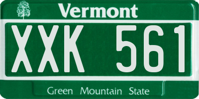 VT license plate XXK561