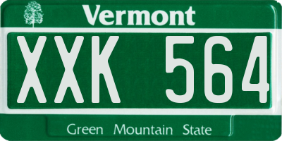 VT license plate XXK564