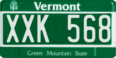 VT license plate XXK568