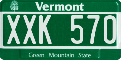 VT license plate XXK570
