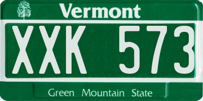 VT license plate XXK573