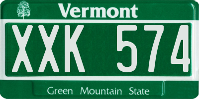 VT license plate XXK574