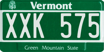 VT license plate XXK575