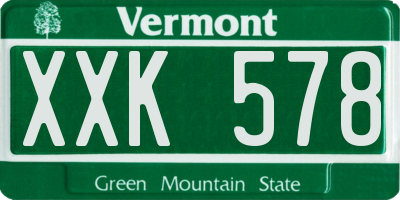 VT license plate XXK578