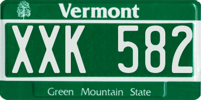 VT license plate XXK582