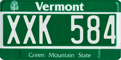 VT license plate XXK584