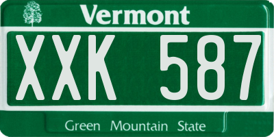 VT license plate XXK587