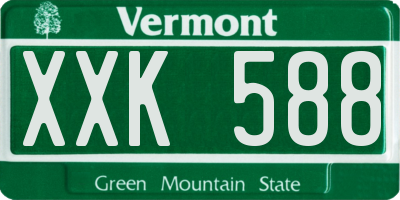 VT license plate XXK588