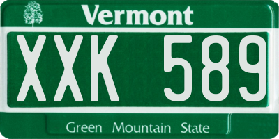VT license plate XXK589