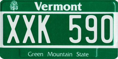 VT license plate XXK590